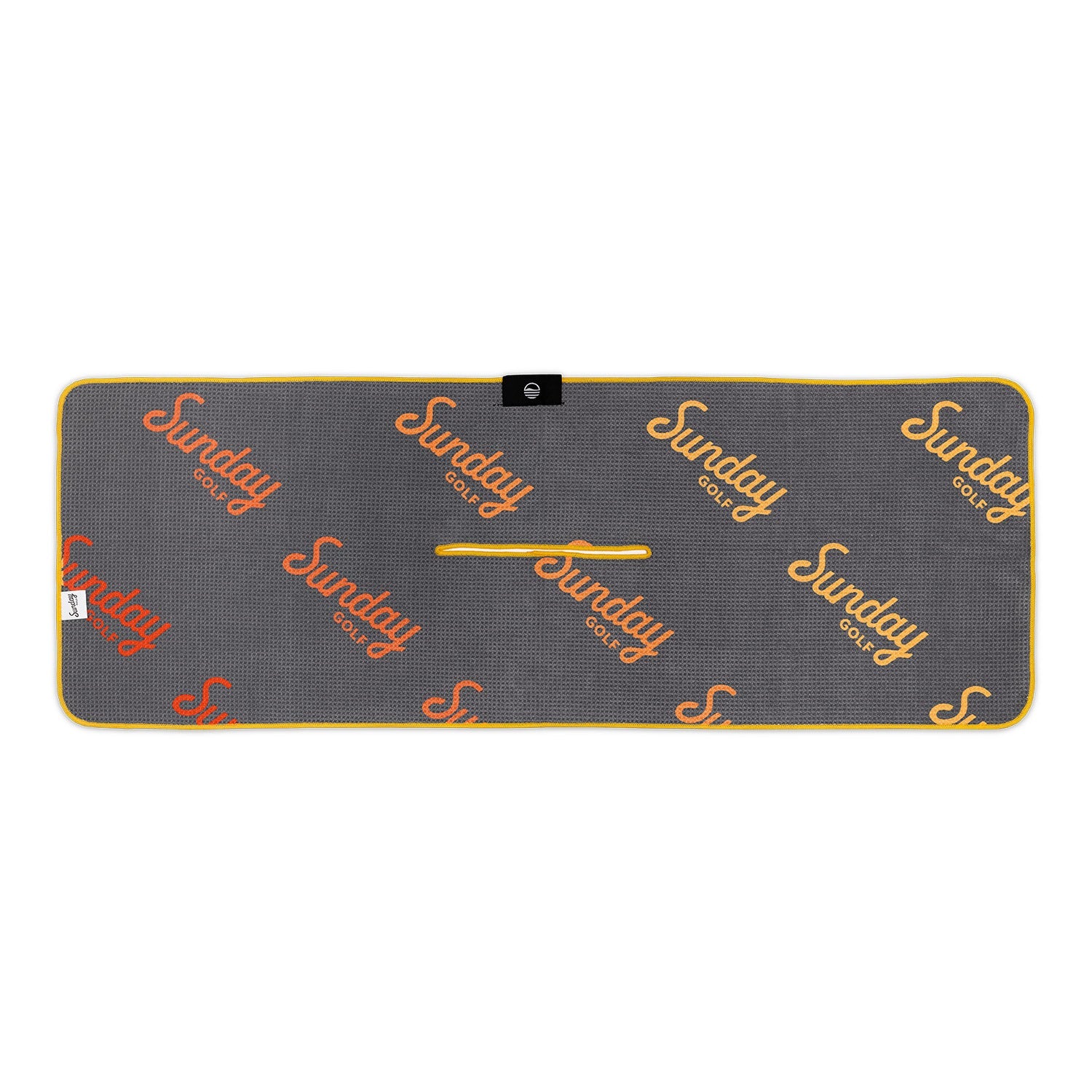 brown red and yellow golf towel by sunday golf