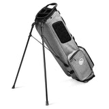 heather gray El Camino golf bag by Sunday Golf showing 4 way divider and leg stands 