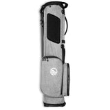 side image of heather gray El Camino golf bag by Sunday Golf with white side logo