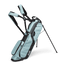 Seafoam El Camino golf Bag by Sunday Golf showing double cross carrying strap and stand legs