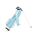 baby blue loma golf bag with white accents by sunday golf