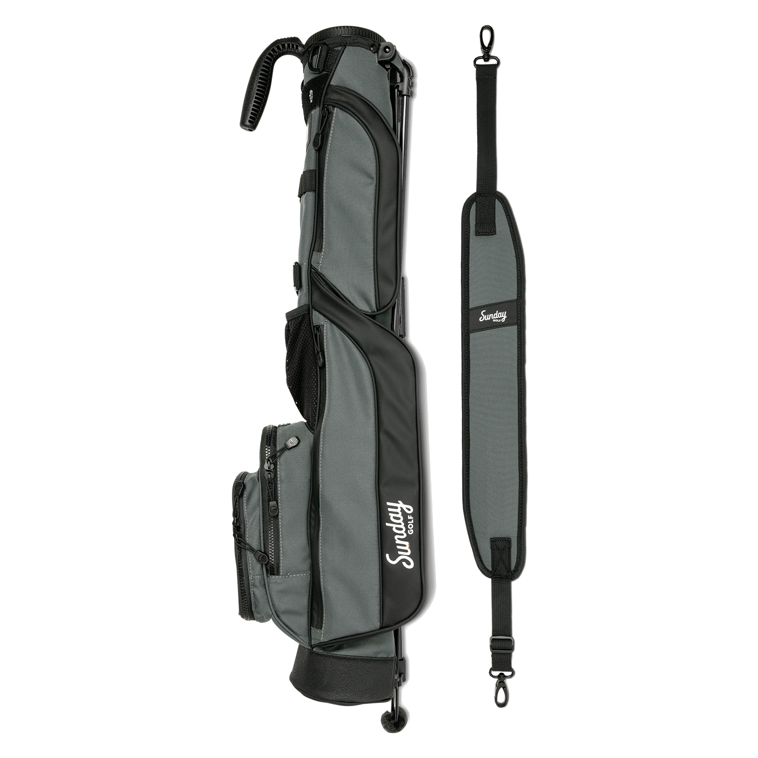 midnight green loma golf bag with shoulder strap side by side 