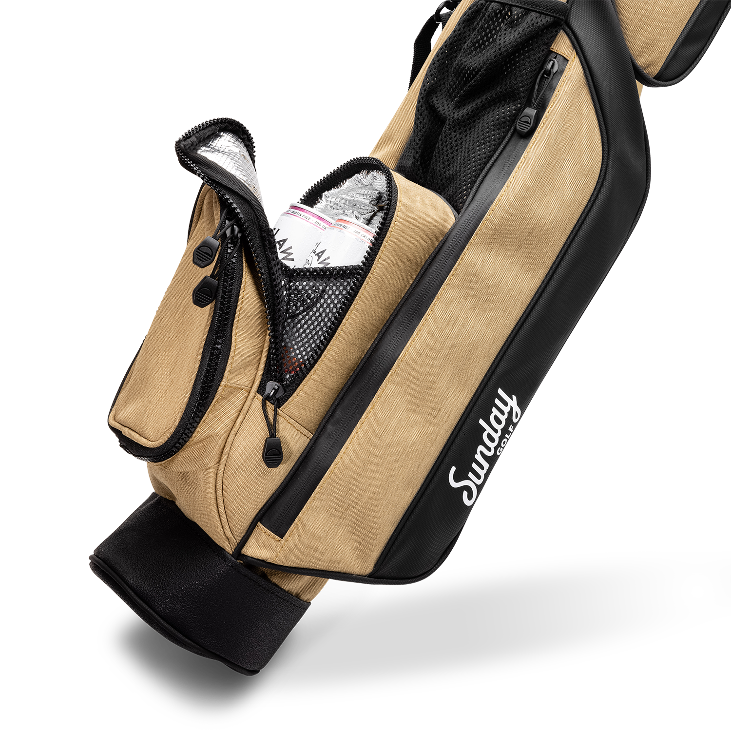 Sandstone Loma Bag by Sunday Golf insulated cooler pouch with beverage cans
