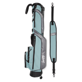 loma golf bag in seafoam by Sunday Golf side by side with carrying strap 