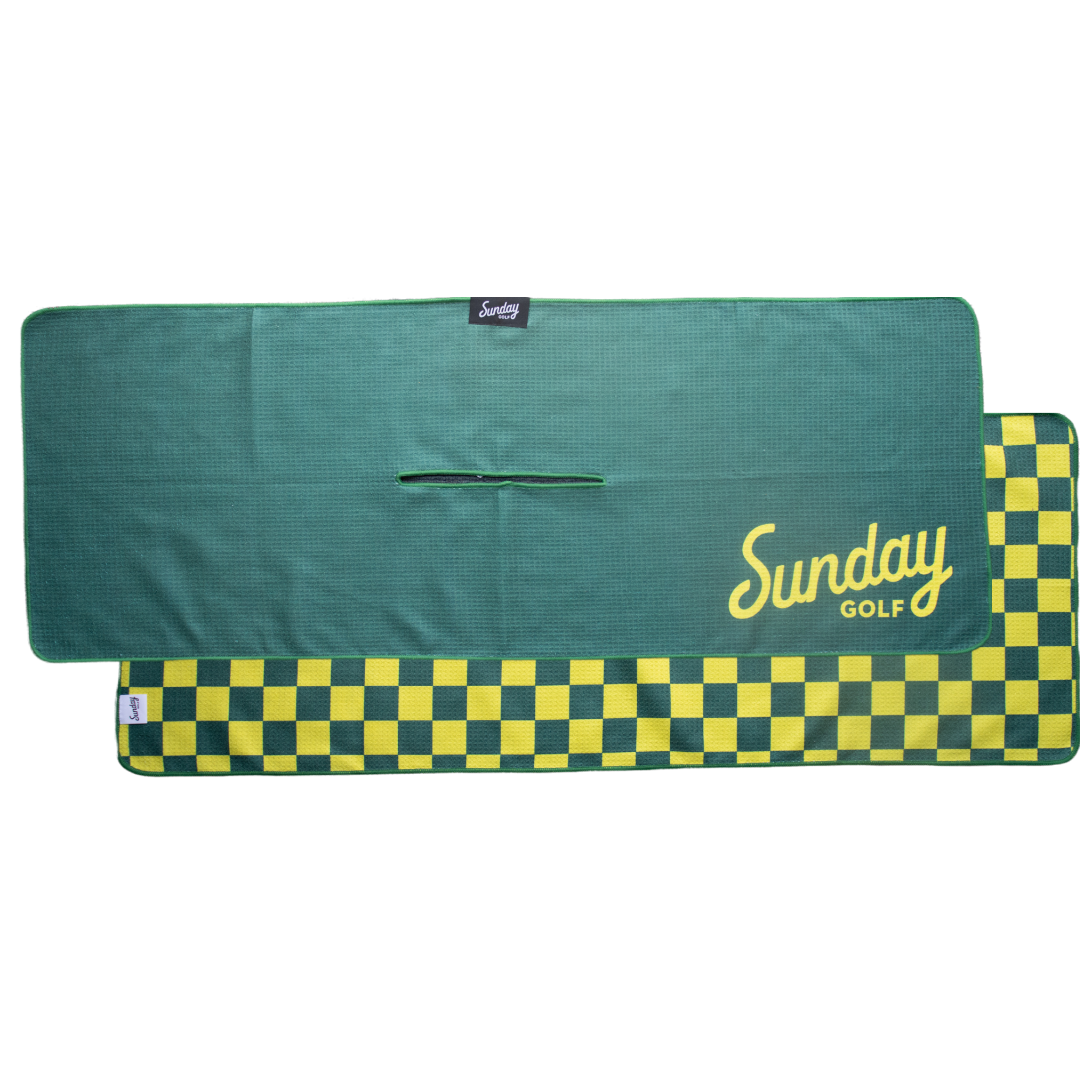 green and yellow golf tailgate towel