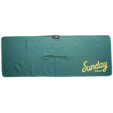 green golf towel yellow logo