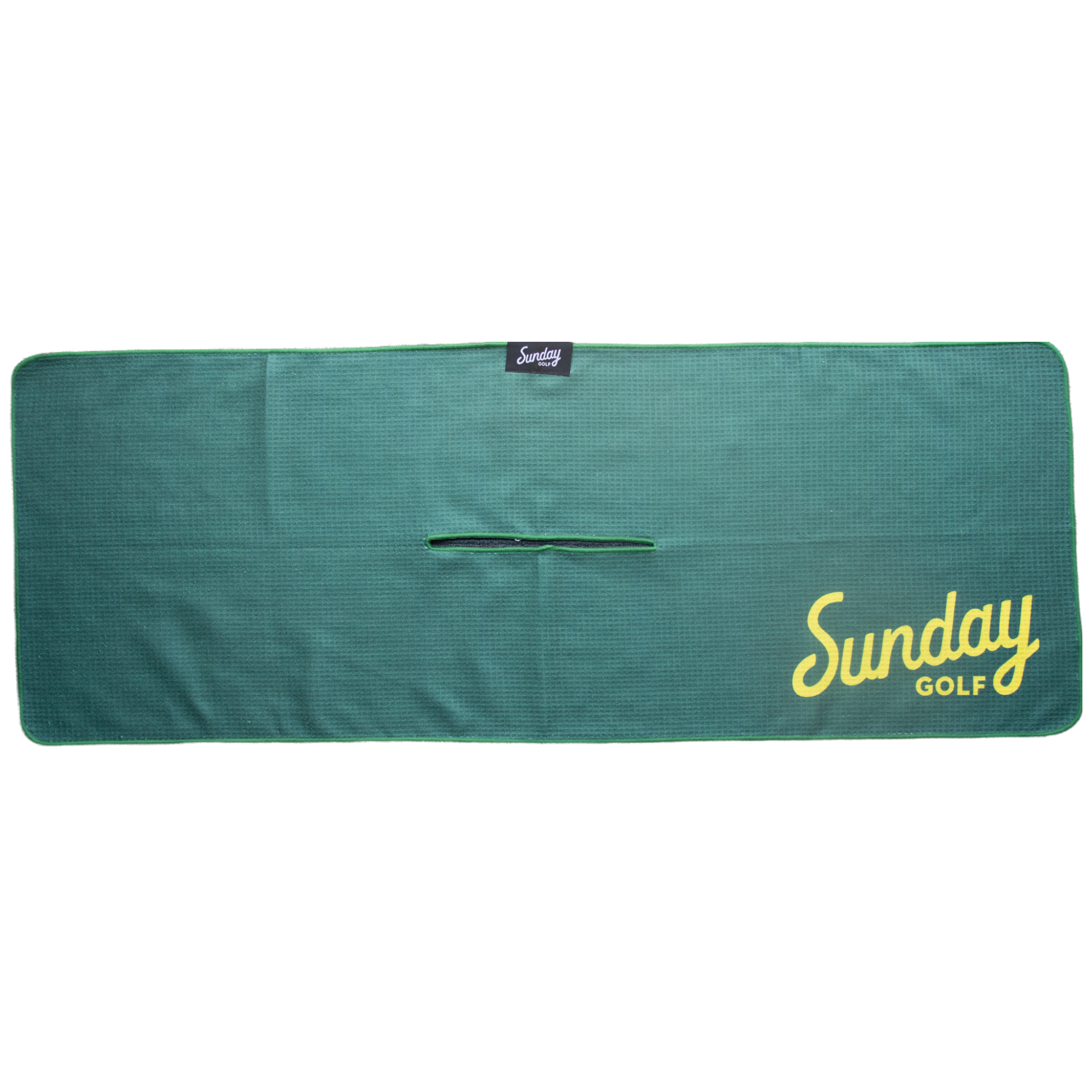 green golf towel yellow logo