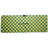 green and yellow checkered golf towel