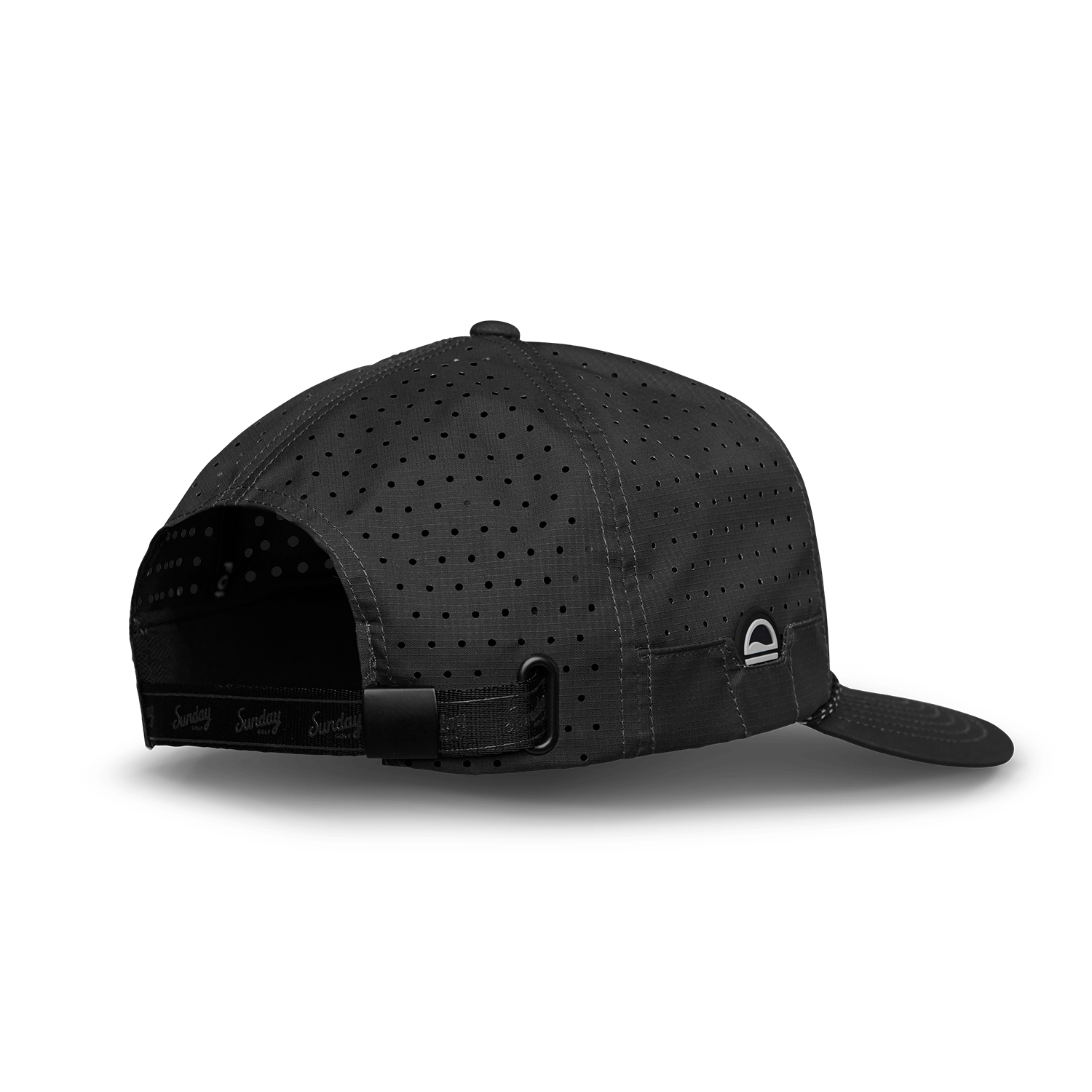 Sunday Golf Porter Lite hat in black with ballmark and holder 