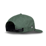 perforated design and adjustable strap on the porter lite sunday golf hat in olive