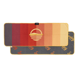brown red and yellow striped golf towel by sunday golf 