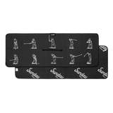 black and white golf towel showing swinging golfer golf towel by Sunday Golf